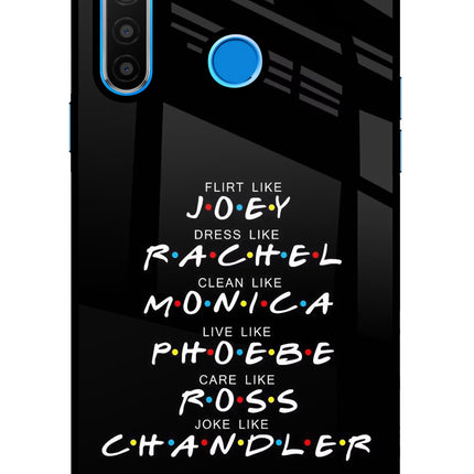 FRIENDS Character Realme 5/5i/5s Glass Case Back Cover by Casekaro