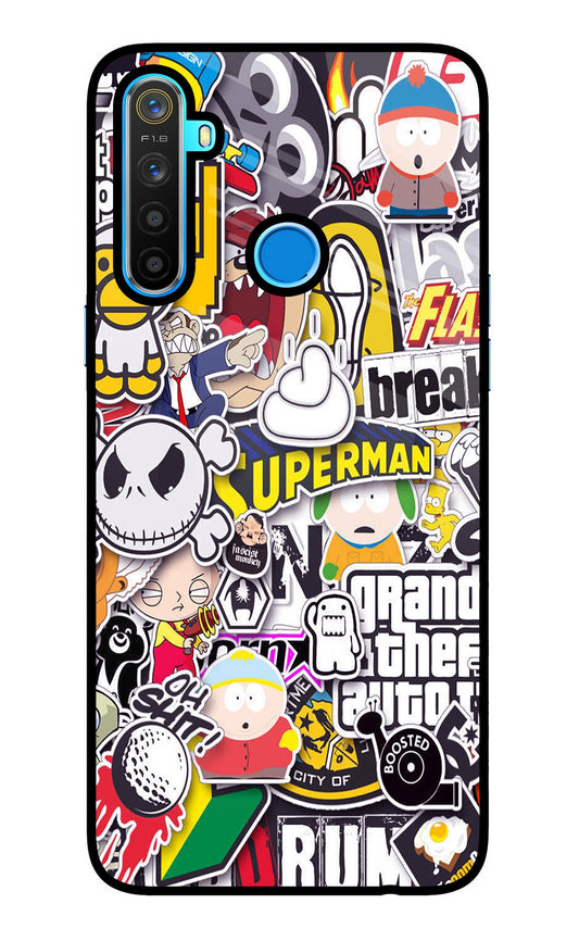 Sticker Bomb Realme 5/5i/5s Glass Case