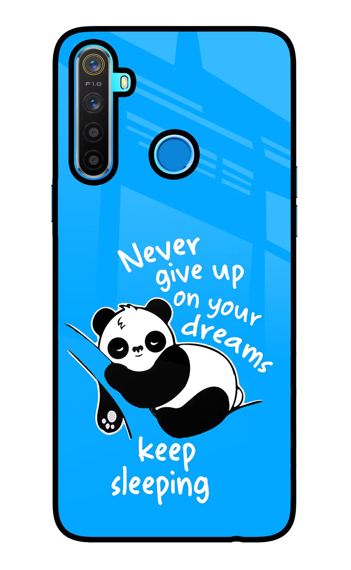 Keep Sleeping Realme 5/5i/5s Glass Case Back Cover by Casekaro