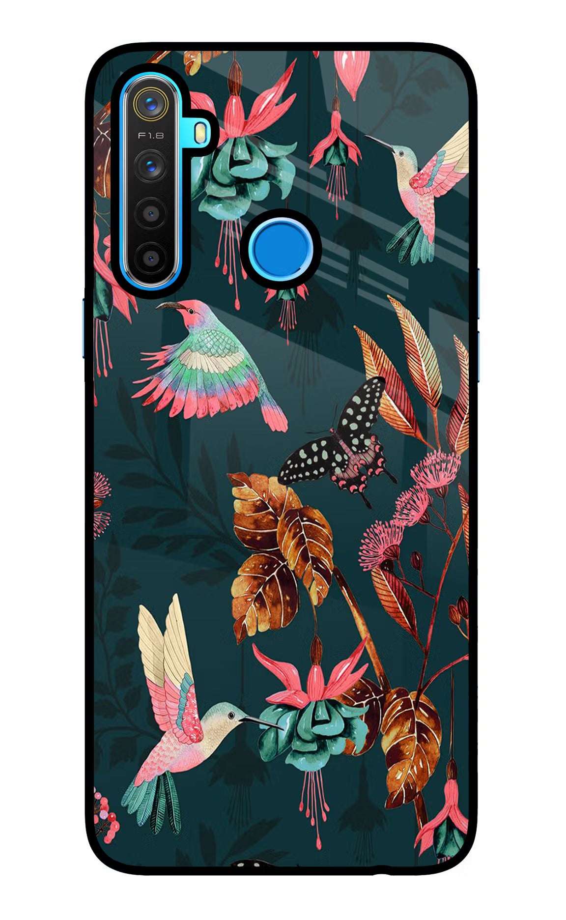 Birds Realme 5/5i/5s Glass Case Back Cover by Casekaro