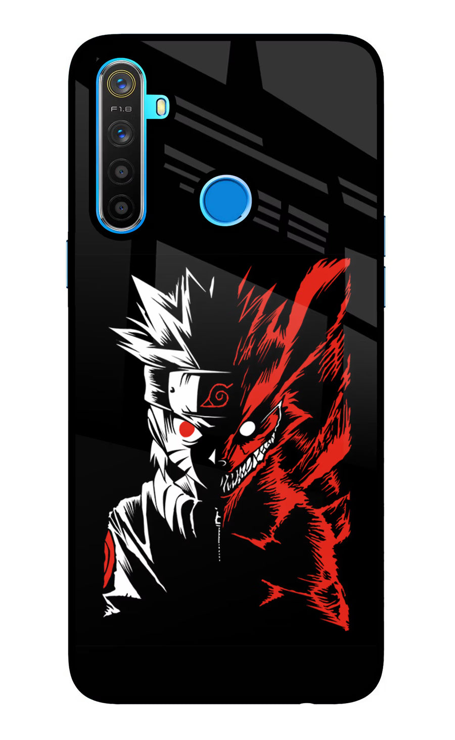 Naruto Two Face Realme 5/5i/5s Back Cover, Glass case