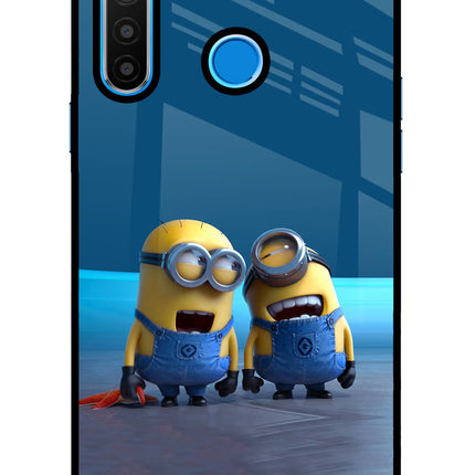 Minion Laughing Realme 5/5i/5s Glass Case Back Cover by Casekaro