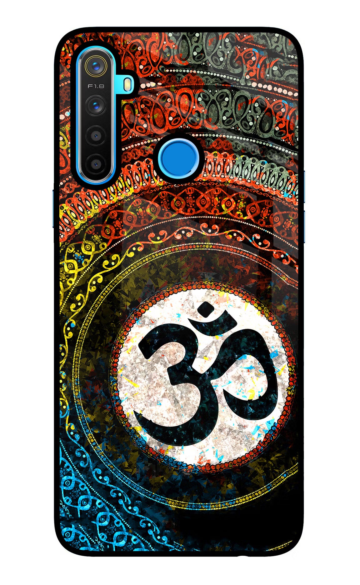 Om Cultural Realme 5/5i/5s Glass Case Back Cover by Casekaro