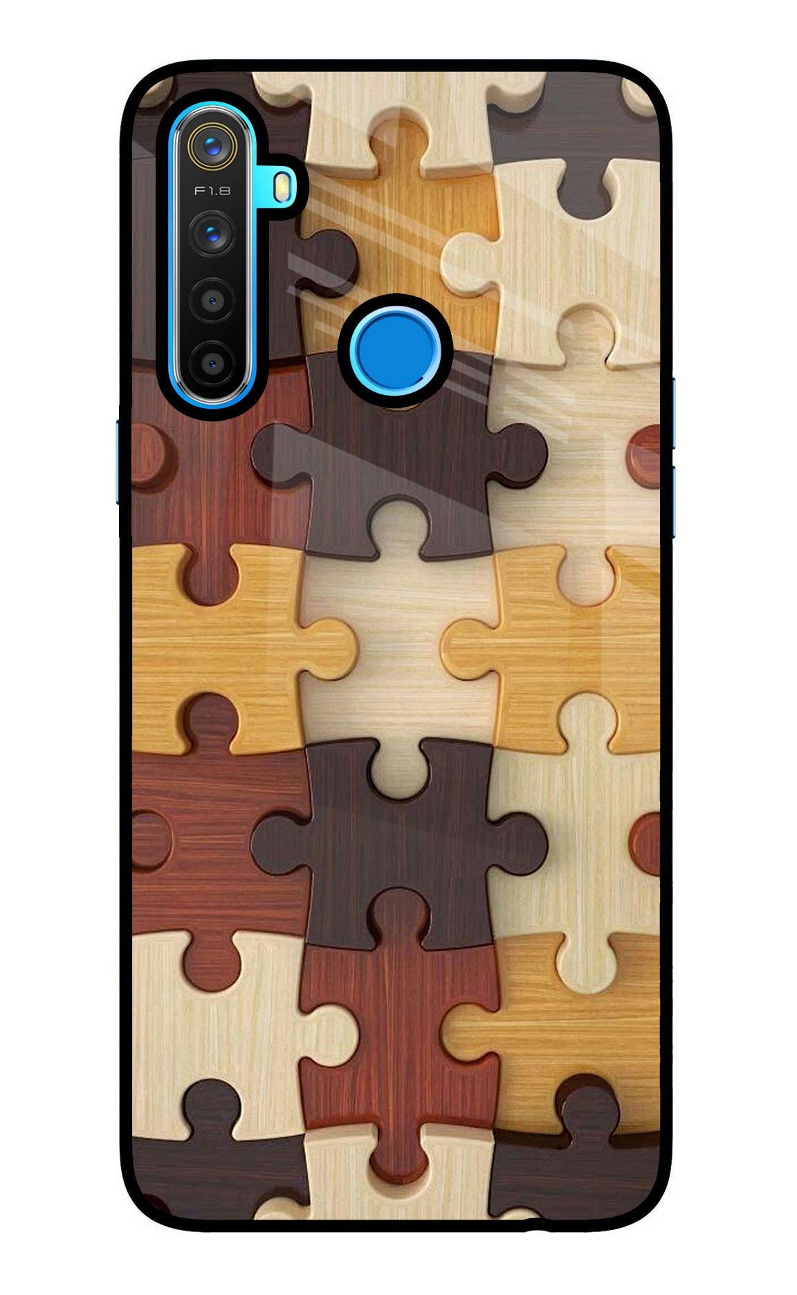 Wooden Puzzle Realme 5/5i/5s Back Cover