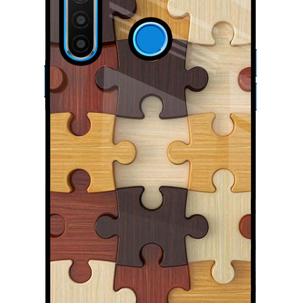 Wooden Puzzle Realme 5/5i/5s Glass Case