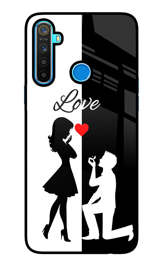 Love Propose Black And White Realme 5/5i/5s Glass Case