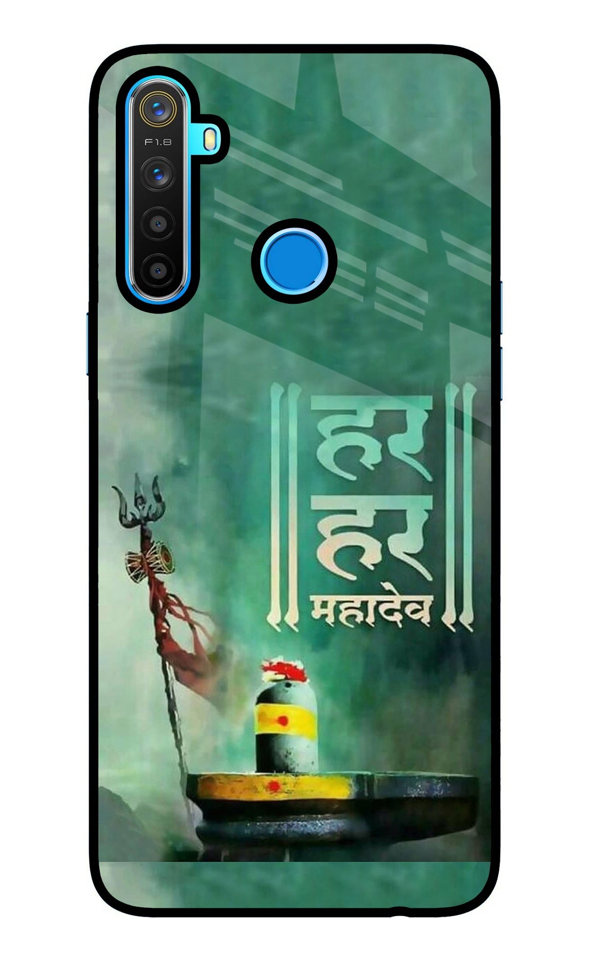 Har Har Mahadev Shivling Realme 5/5i/5s Glass Case