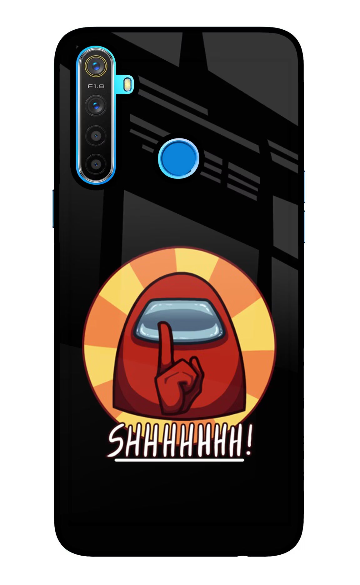 Among Us Shhh! Realme 5/5i/5s Glass Case Back Cover by Casekaro