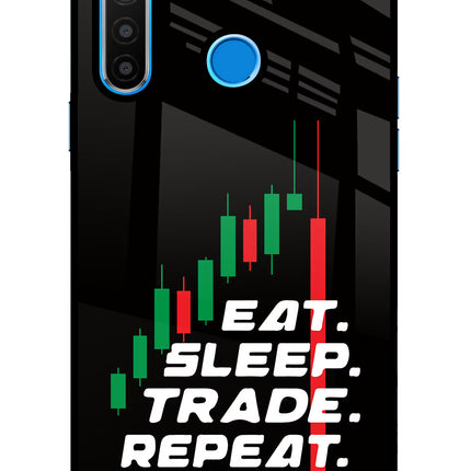 Eat Sleep Trade Repeat Realme 5/5i/5s Glass Case