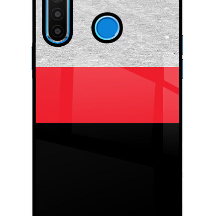 Tri Color Pattern Realme 5/5i/5s Glass Case
