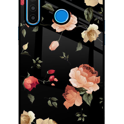Flowers Realme 5/5i/5s Glass Case Back Cover by Casekaro