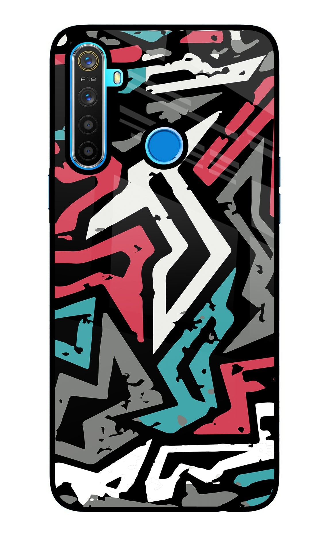 Geometric Graffiti Realme 5/5i/5s Glass Case