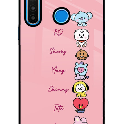BTS names Realme 5/5i/5s Glass Case Back Cover by Casekaro