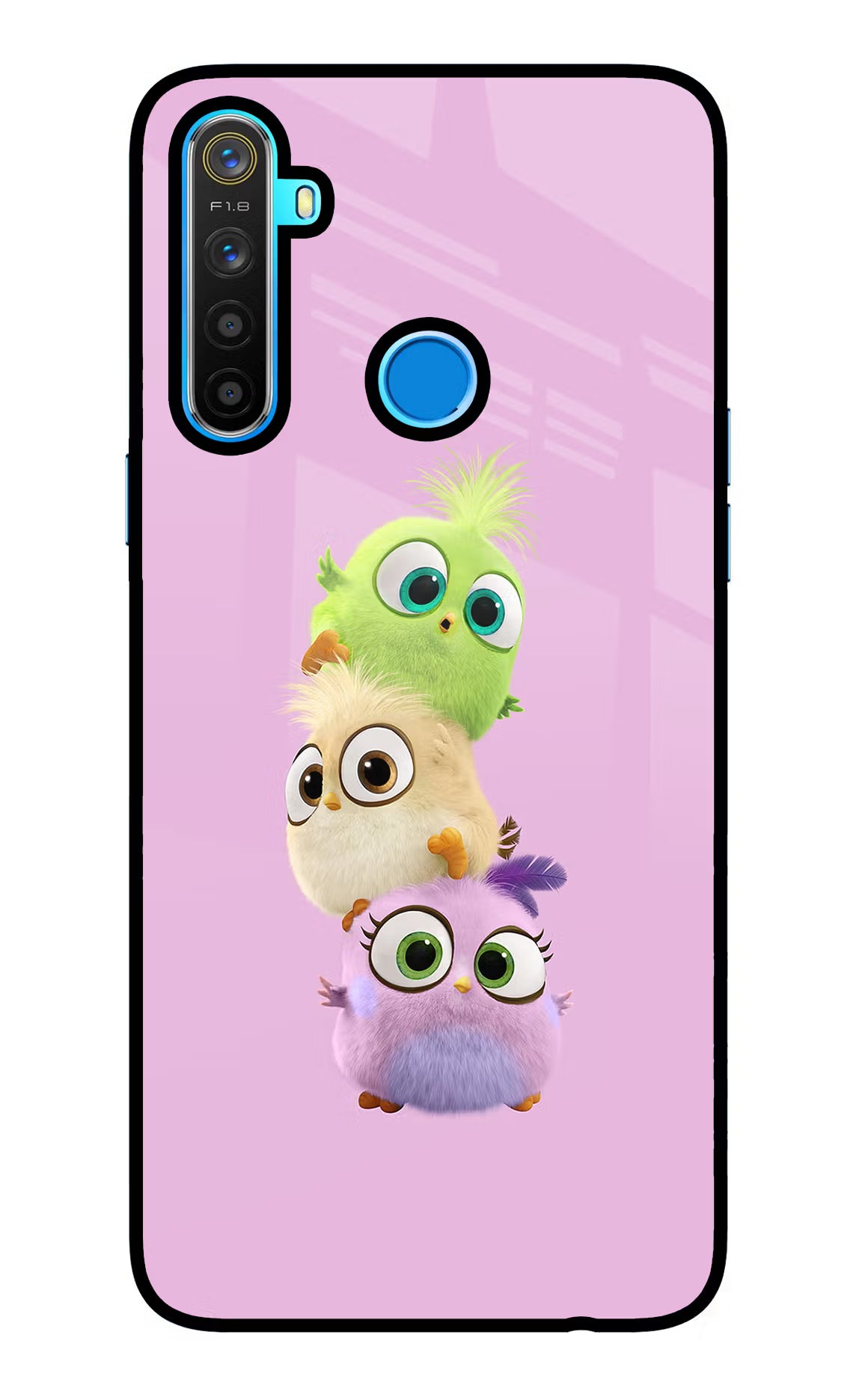 Cute Little Birds Realme 5/5i/5s Glass Case Back Cover by Casekaro