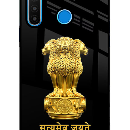 Satyamev Jayate Golden Realme 5/5i/5s Glass Case