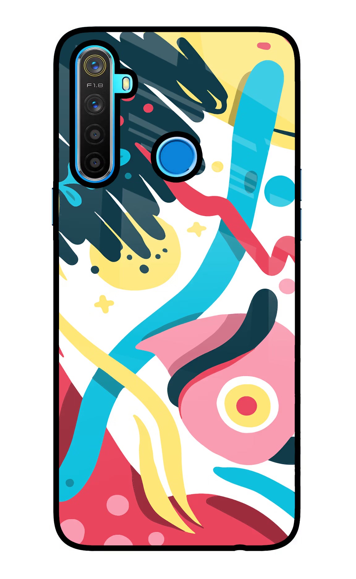 Trippy Realme 5/5i/5s Glass Case Back Cover by Casekaro