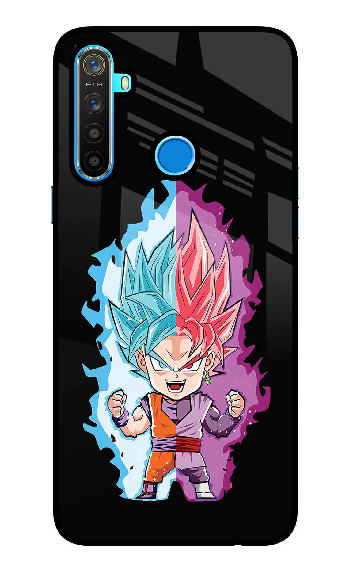 Chota Goku Realme 5/5i/5s Glass Case Back Cover by Casekaro