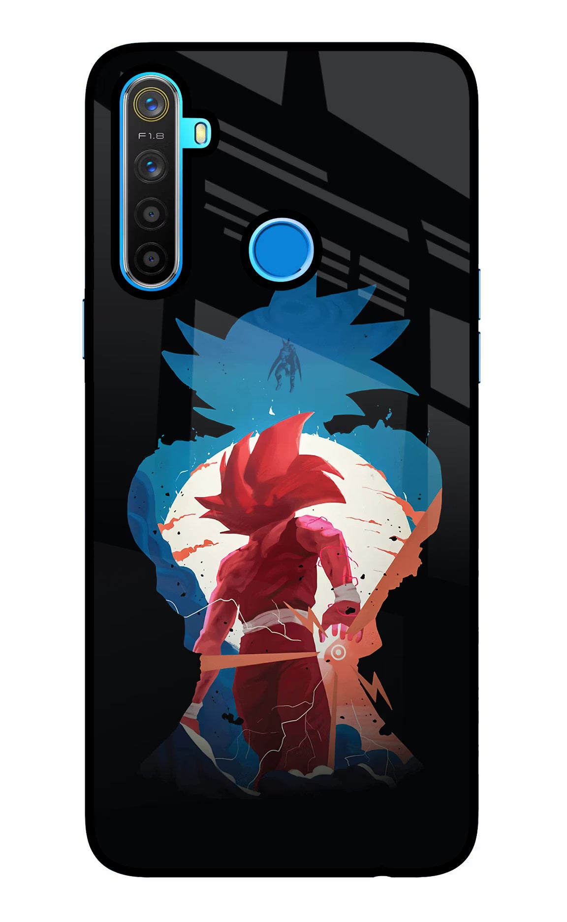 Goku Realme 5/5i/5s Glass Case Back Cover by Casekaro