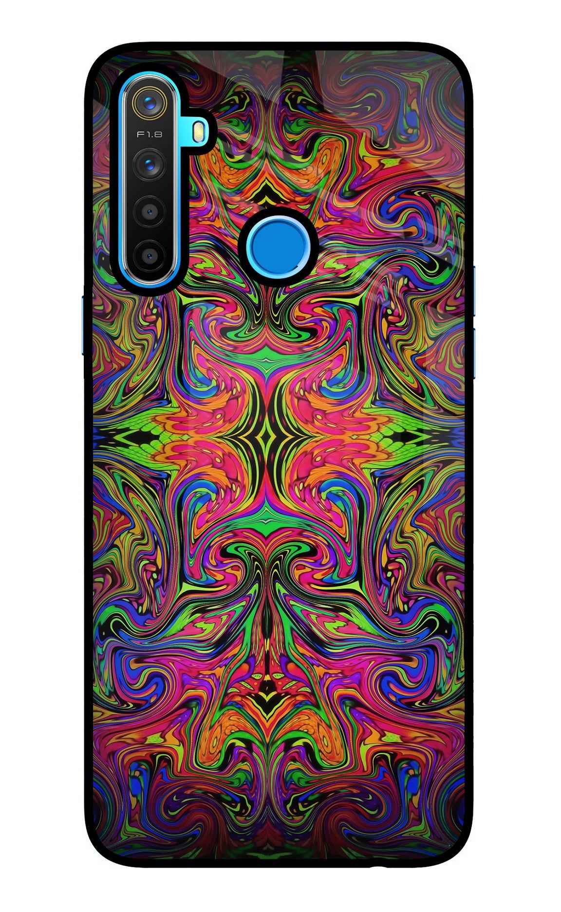 Psychedelic Art Realme 5/5i/5s Glass Case