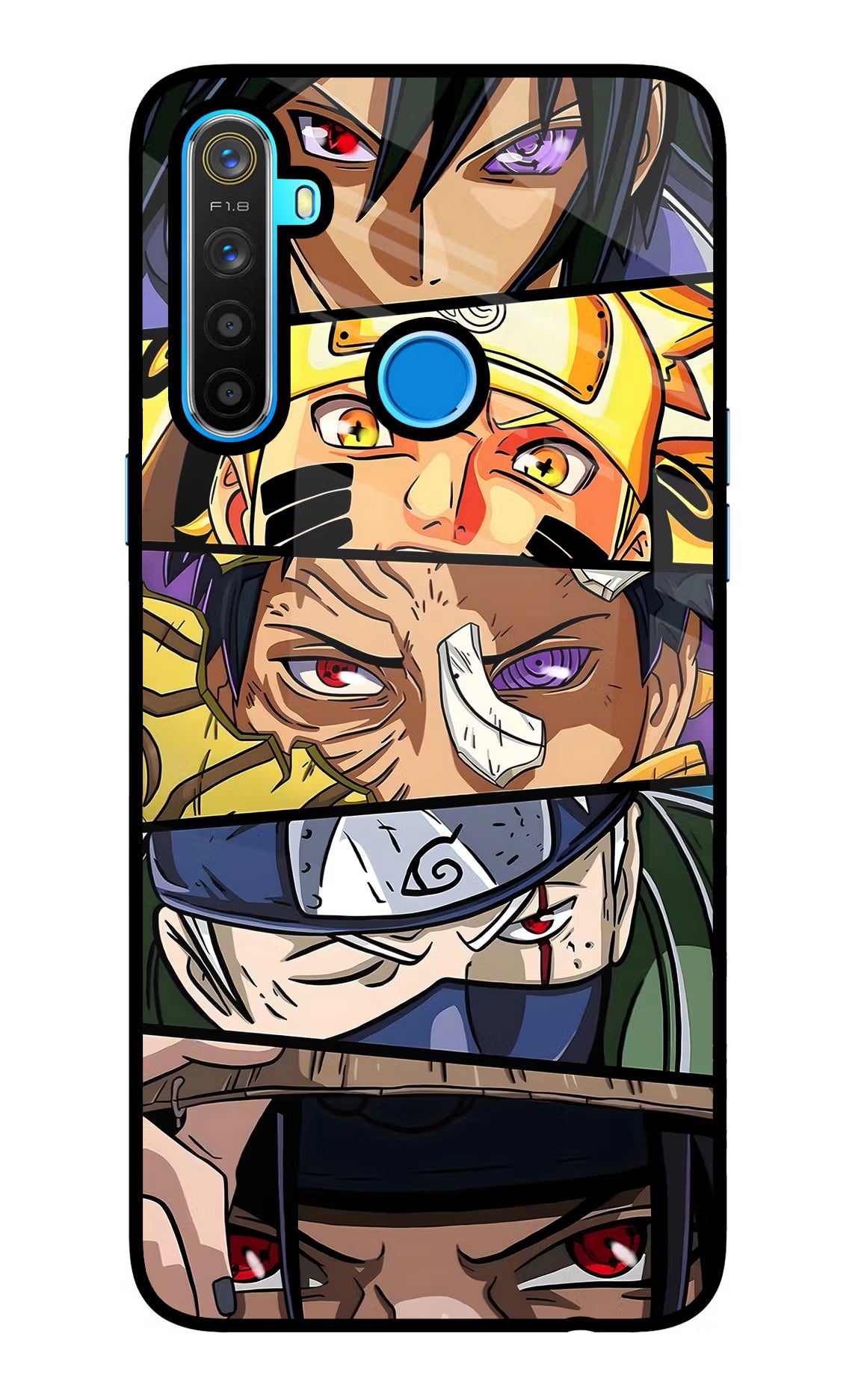Naruto Character Realme 5/5i/5s Glass Case Back Cover by Casekaro