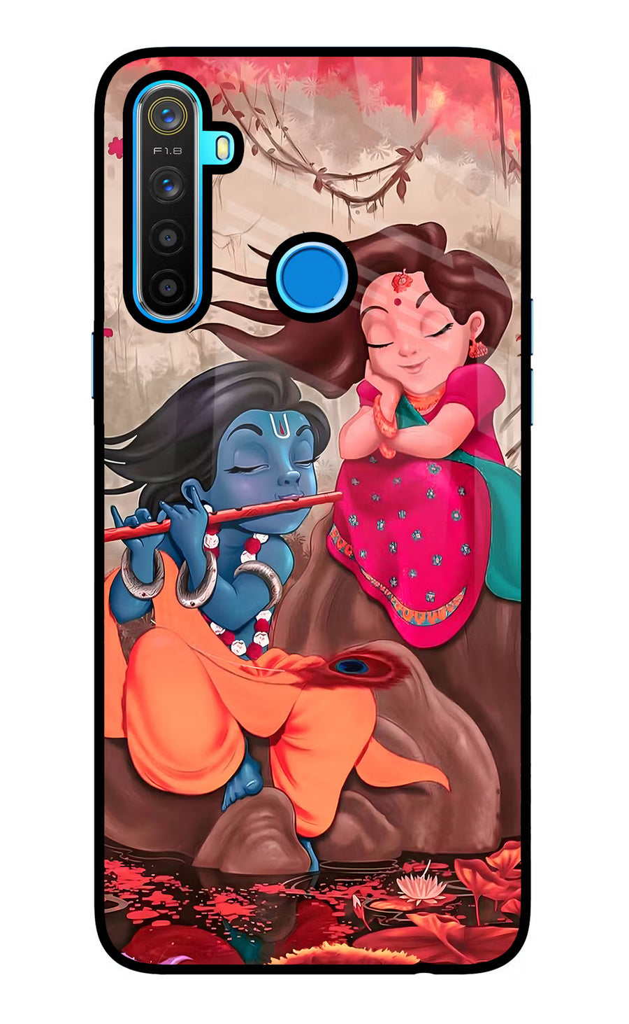 Radhe Krishna Realme 5/5i/5s Back Cover, Glass case