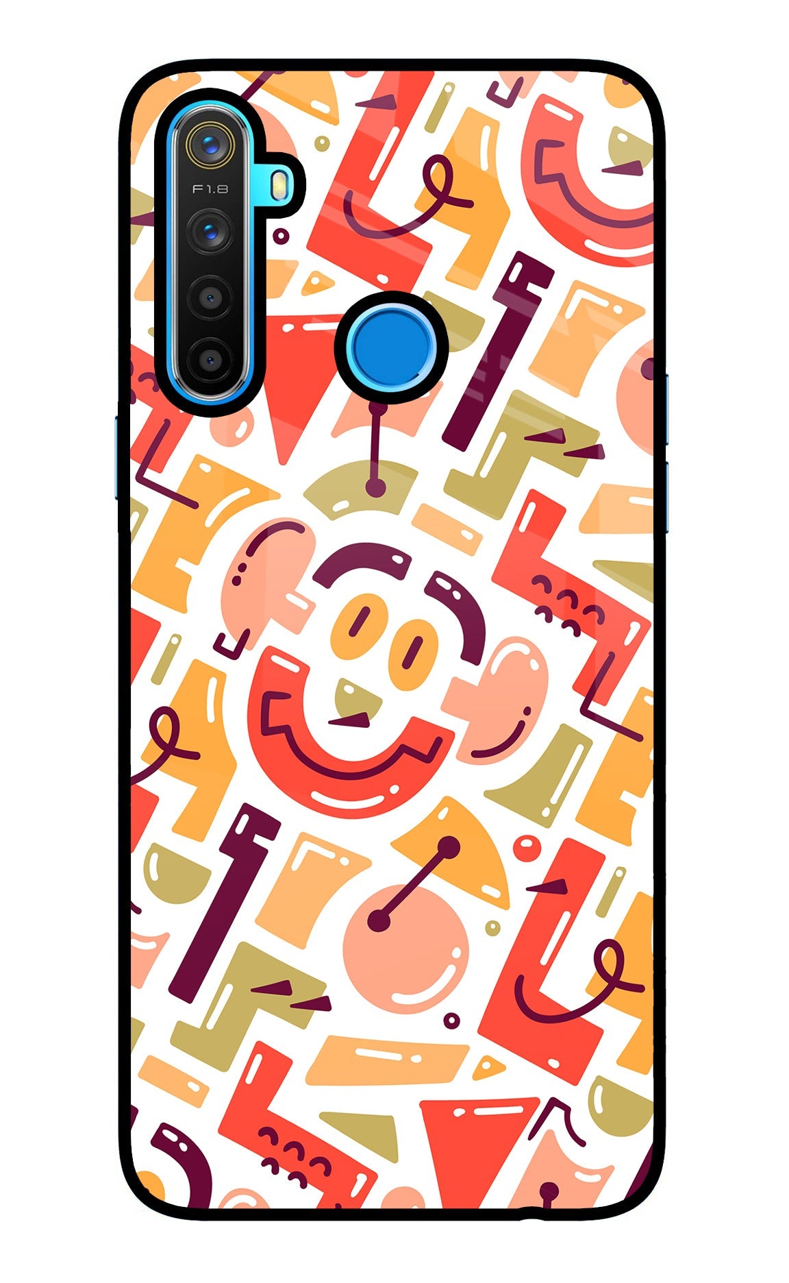 Doodle Pattern Realme 5/5i/5s Back Cover