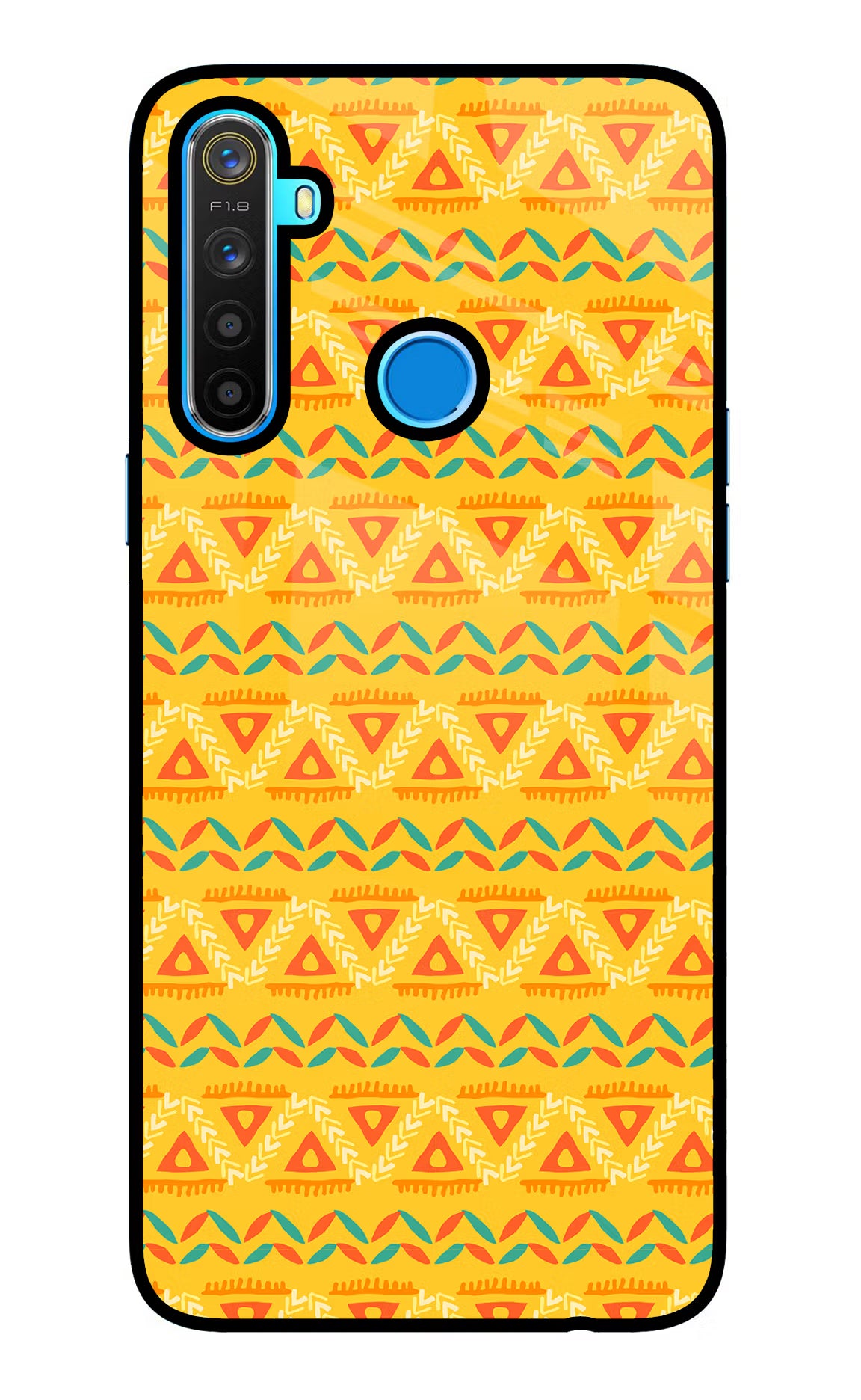 Tribal Pattern Realme 5/5i/5s Glass Case Back Cover by Casekaro