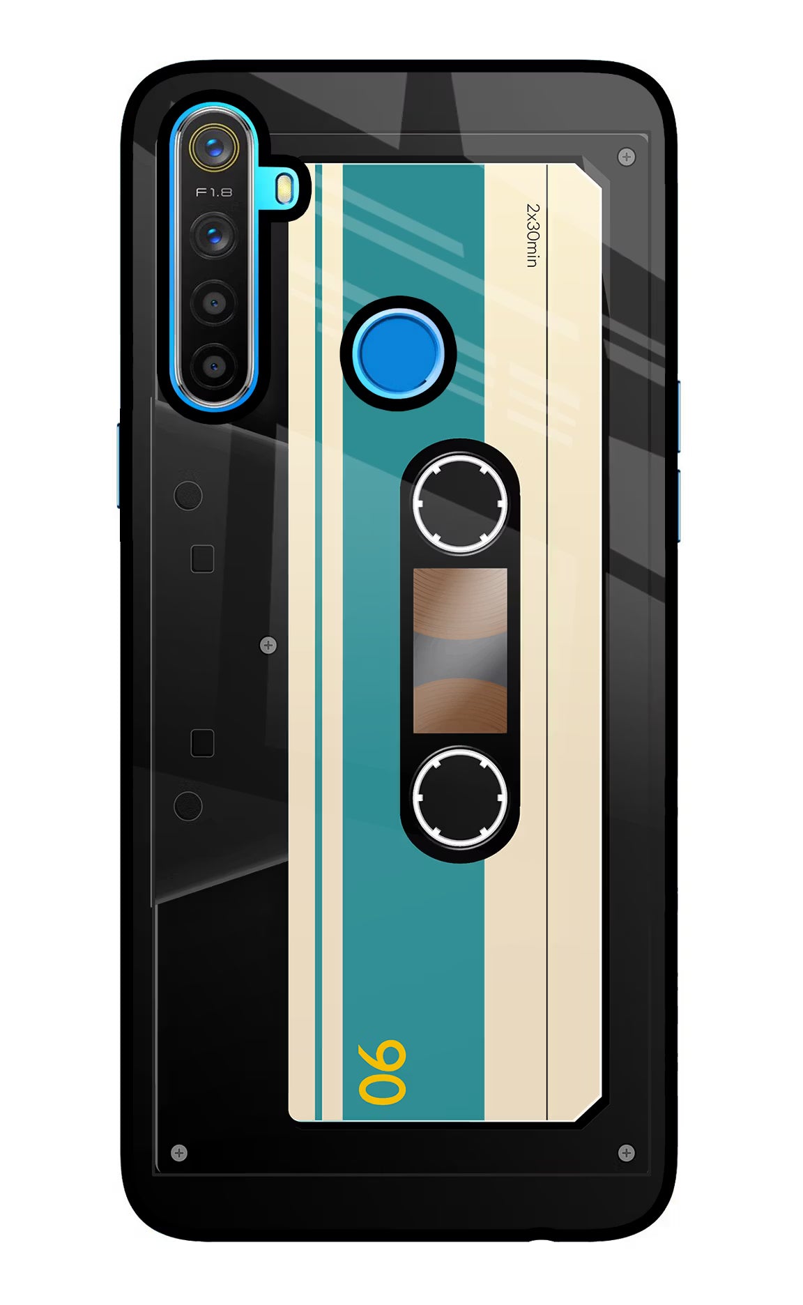 Cassette Realme 5/5i/5s Glass Case Back Cover by Casekaro
