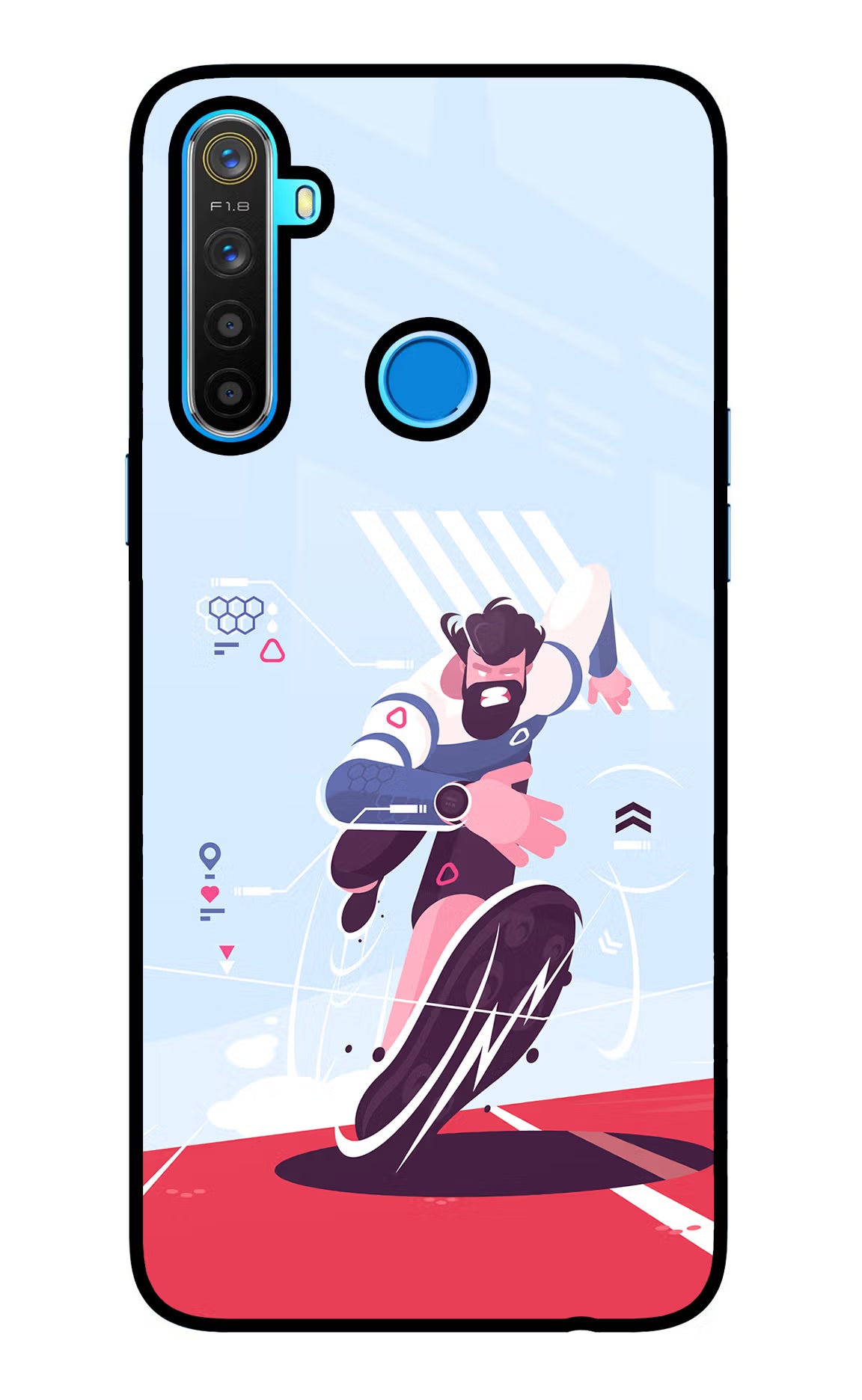 Run Pro Realme 5/5i/5s Glass Case Back Cover by Casekaro