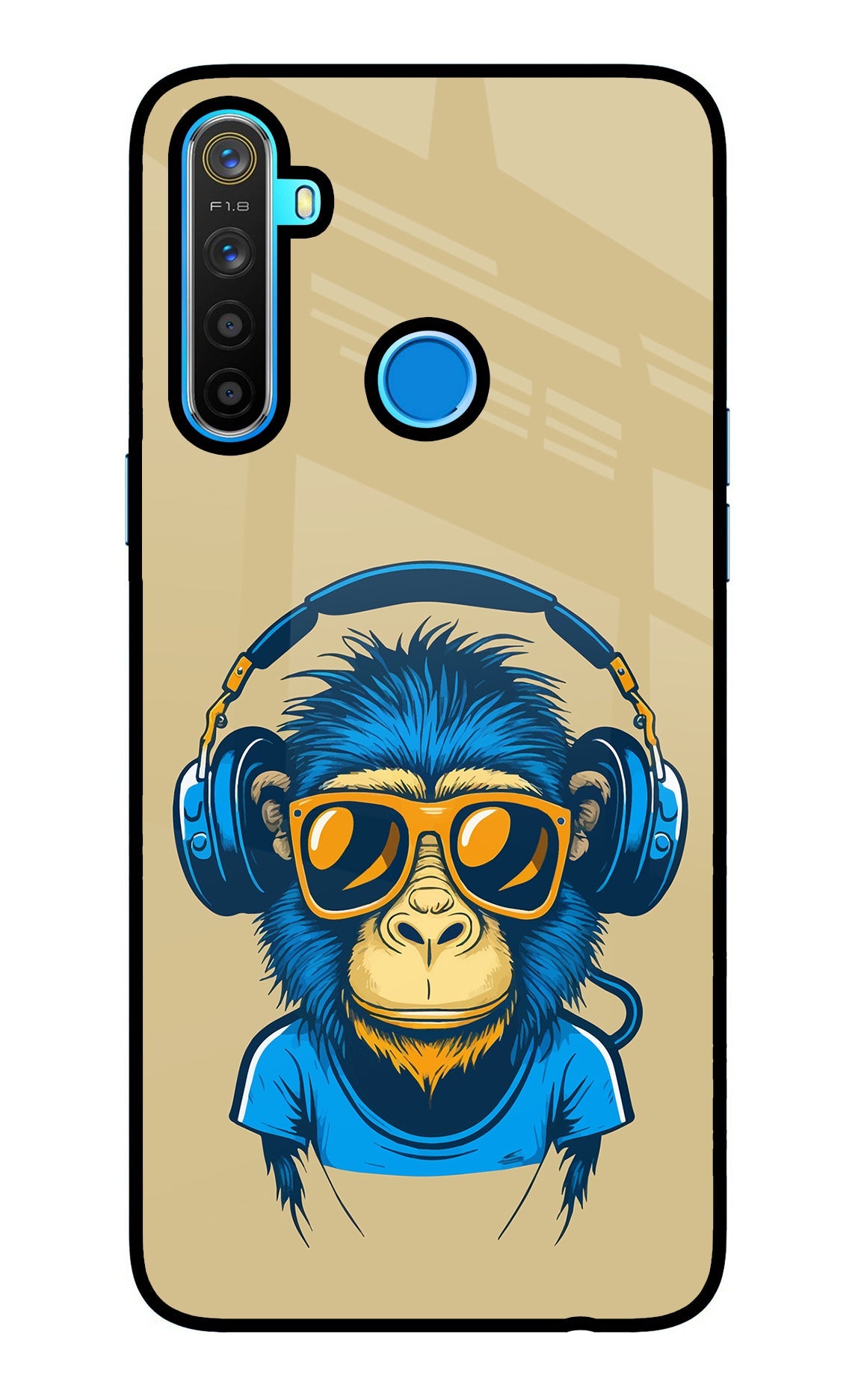 Monkey Headphone Realme 5/5i/5s Back Cover