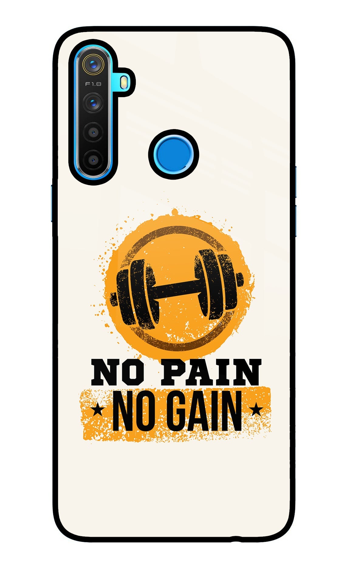 No Pain No Gain Realme 5/5i/5s Glass Case