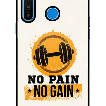 No Pain No Gain Realme 5/5i/5s Glass Case Back Cover by Casekaro