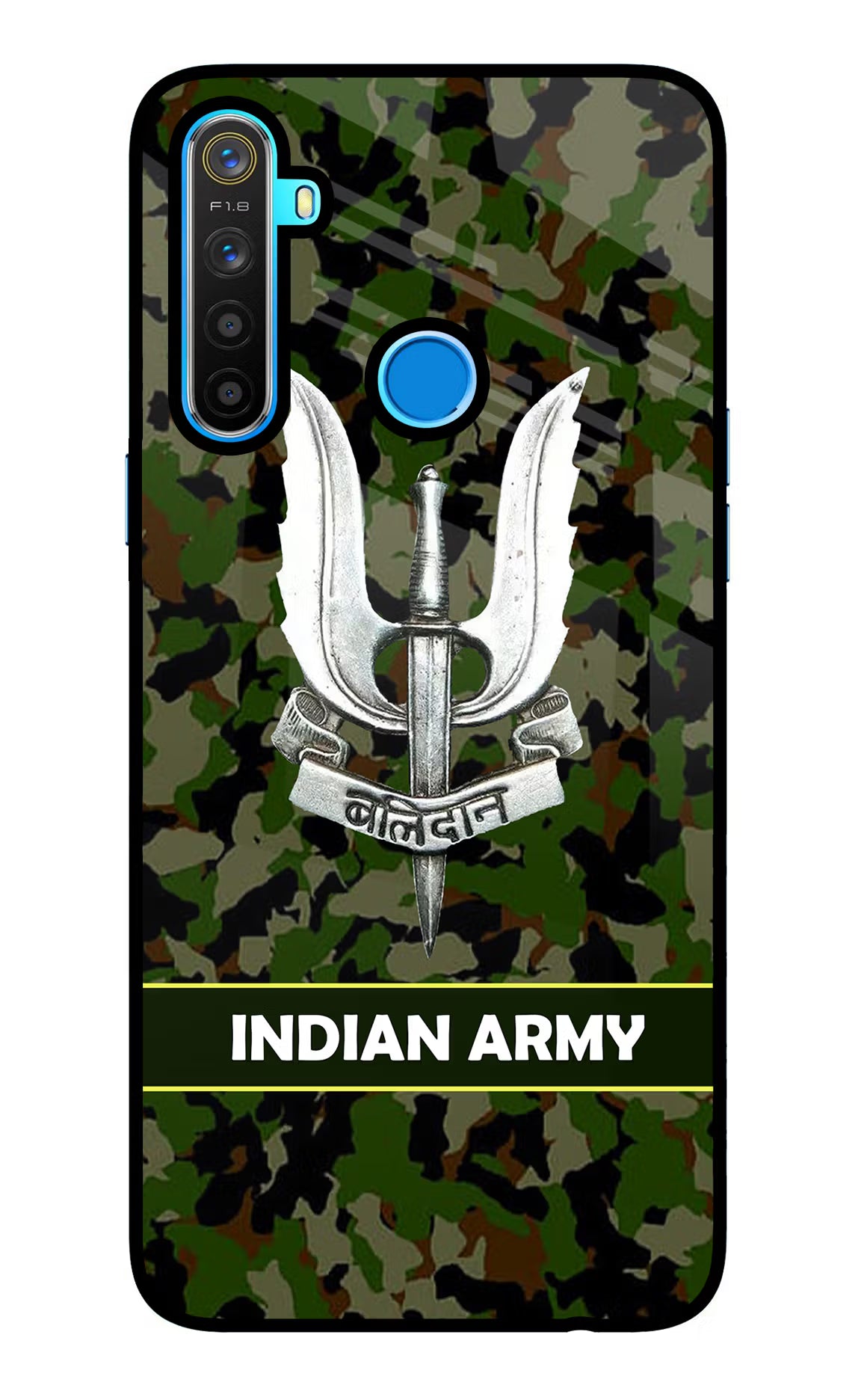 Balidan Indian Logo Realme 5/5i/5s Glass Case Back Cover by Casekaro