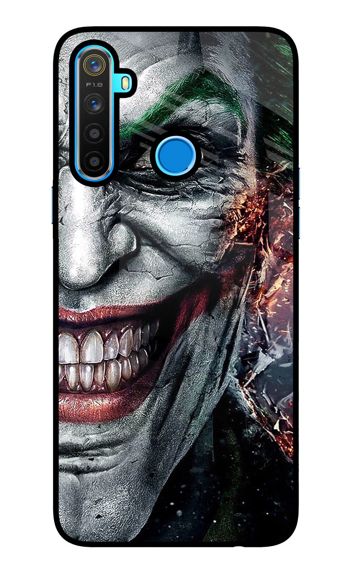 Joker Cam Realme 5/5i/5s Glass Case Back Cover by Casekaro