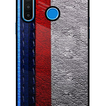 BMW Stripes Realme 5/5i/5s Glass Case Back Cover by Casekaro