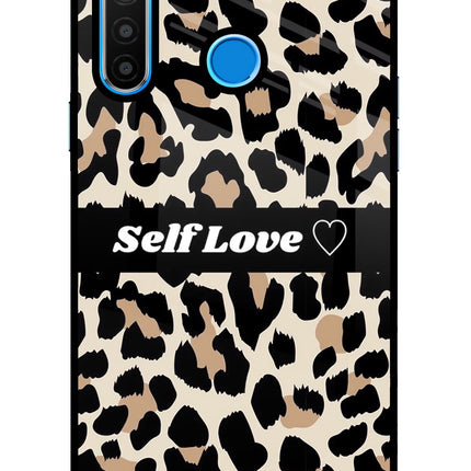 Leopard Print Self Love Realme 5/5i/5s Glass Case Back Cover by Casekaro