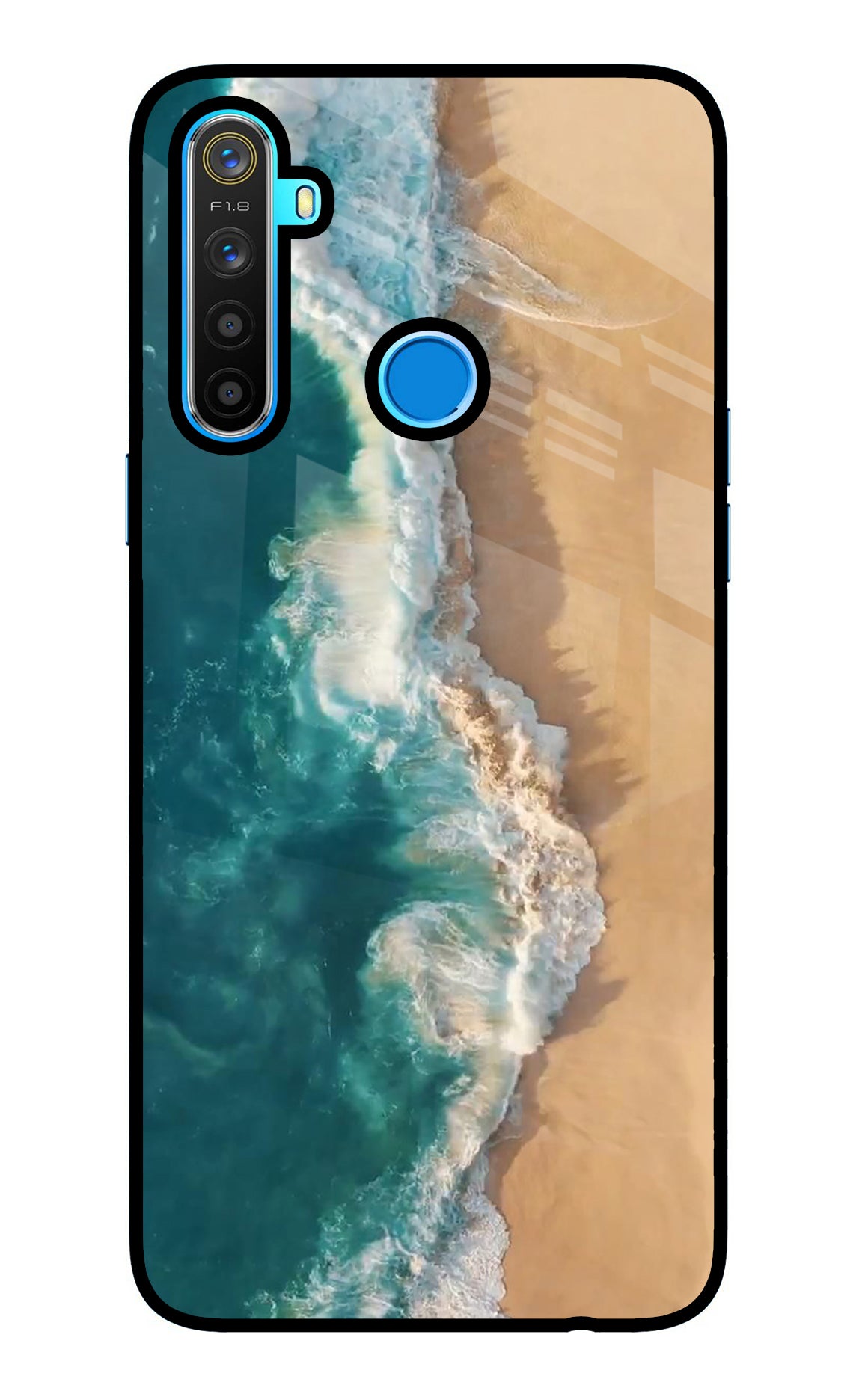 Ocean Beach Realme 5/5i/5s Glass Case