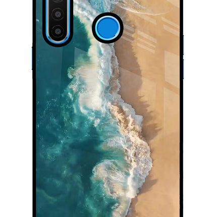 Ocean Beach Realme 5/5i/5s Glass Case Back Cover by Casekaro