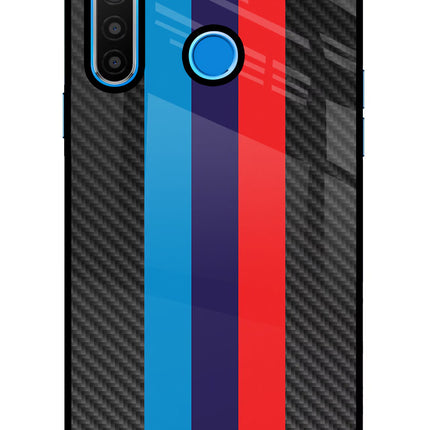 BMW Stripes Pattern Realme 5/5i/5s Glass Case Back Cover by Casekaro