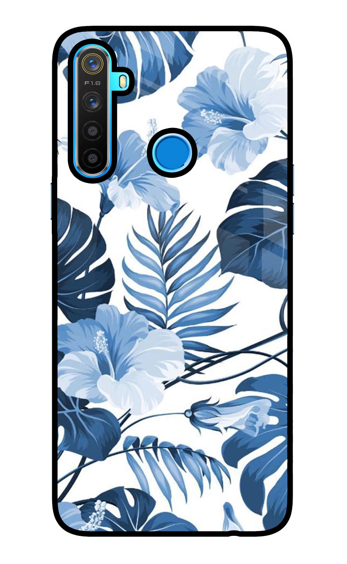 Fabric Art Realme 5/5i/5s Glass Case Back Cover by Casekaro