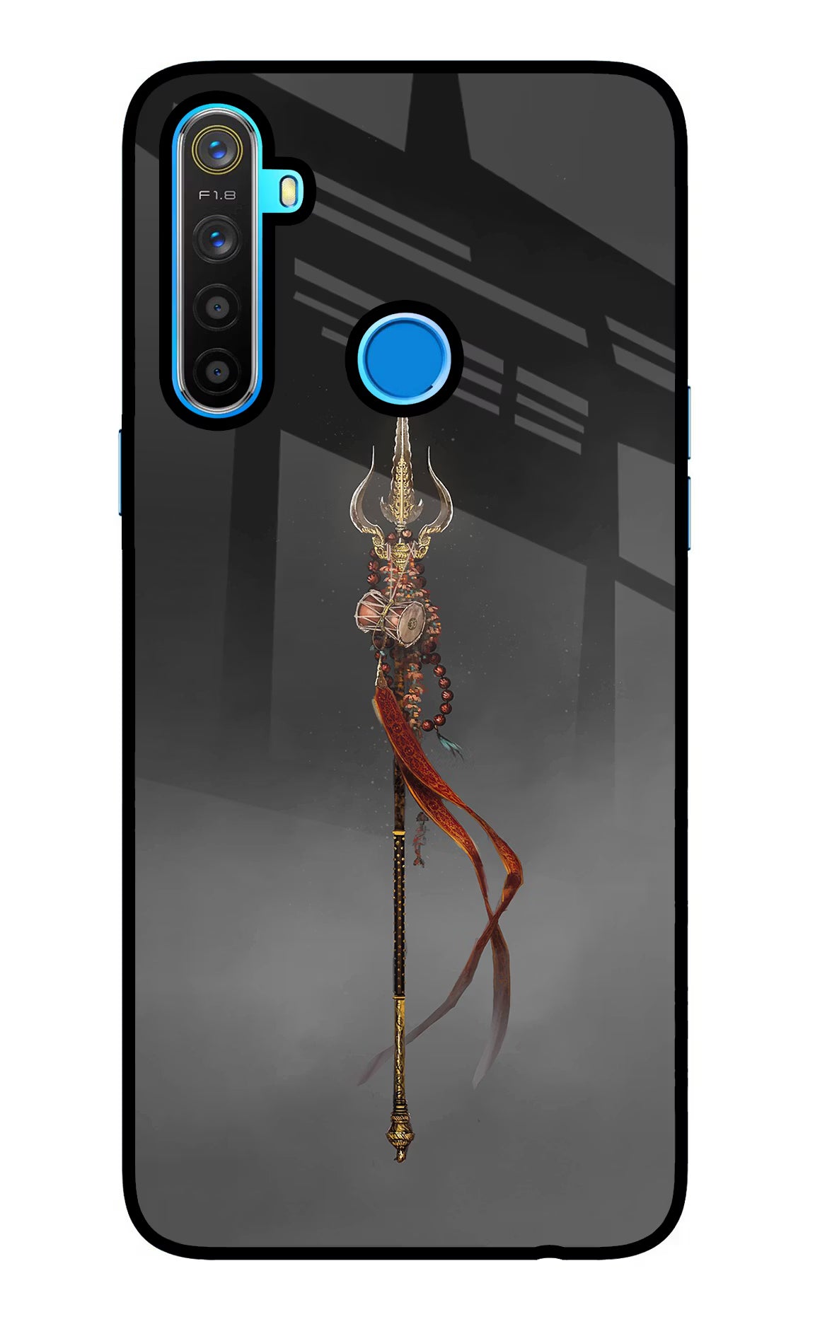 Shiv Trishul Realme 5/5i/5s Glass Case Back Cover by Casekaro