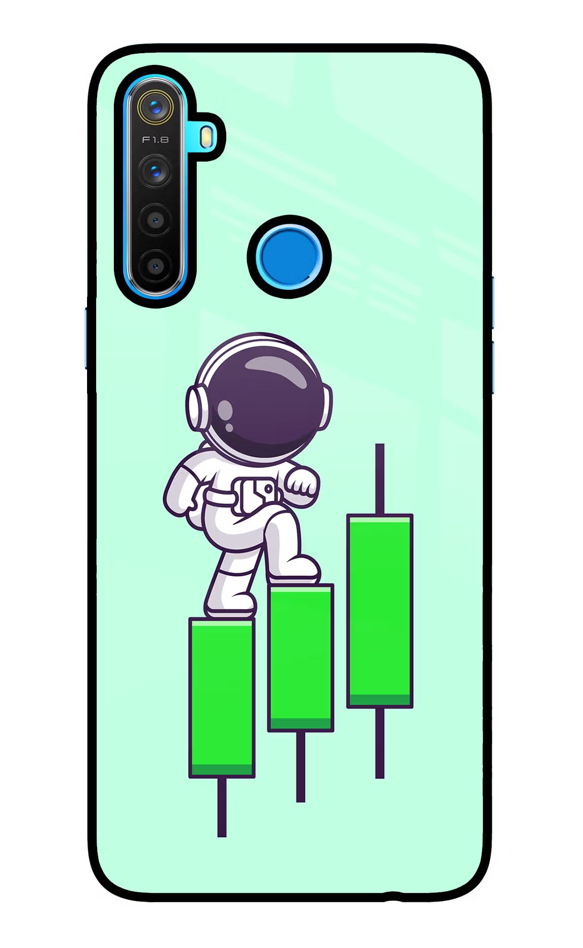 Astronaut Trader Realme 5/5i/5s Glass Case