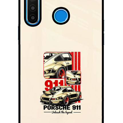 Classic Porsche 911 Realme 5/5i/5s Glass Case Back Cover by Casekaro