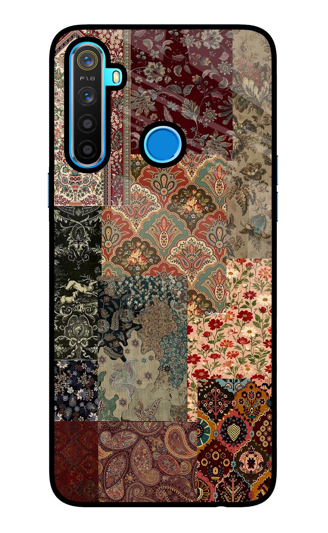 Desi Print Realme 5/5i/5s Glass Case Back Cover by Casekaro