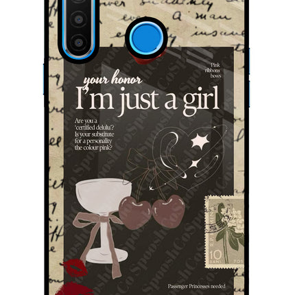 I am just a girl Realme 5/5i/5s Glass Case