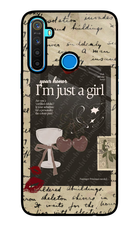 I am just a girl Realme 5/5i/5s Glass Case