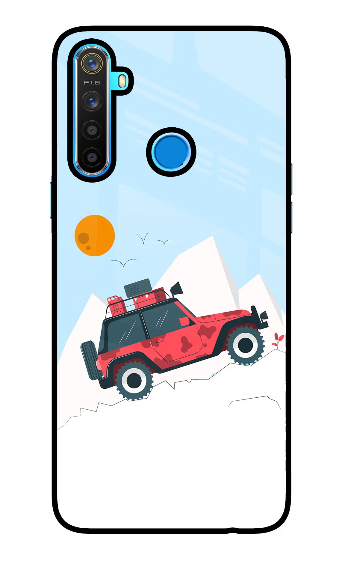 Mountain Trail Beast Realme 5/5i/5s Glass Case Back Cover by Casekaro