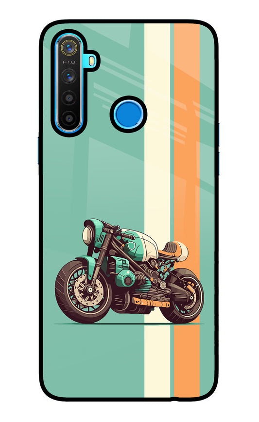 Striped Moto Drift Realme 5/5i/5s Glass Case