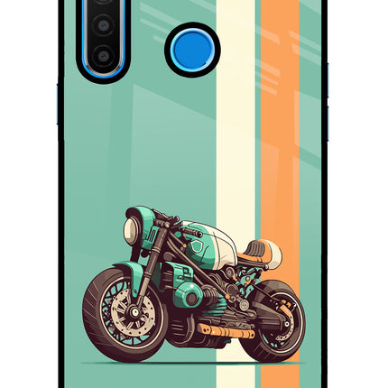 Striped Moto Drift Realme 5/5i/5s Glass Case Back Cover by Casekaro
