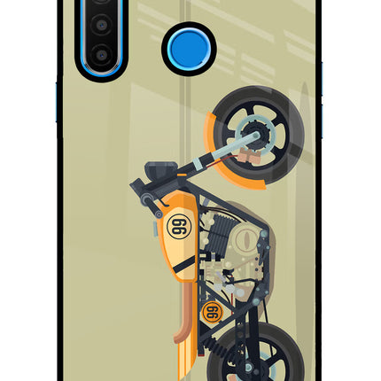 Vertical Speedster Realme 5/5i/5s Glass Case Back Cover by Casekaro